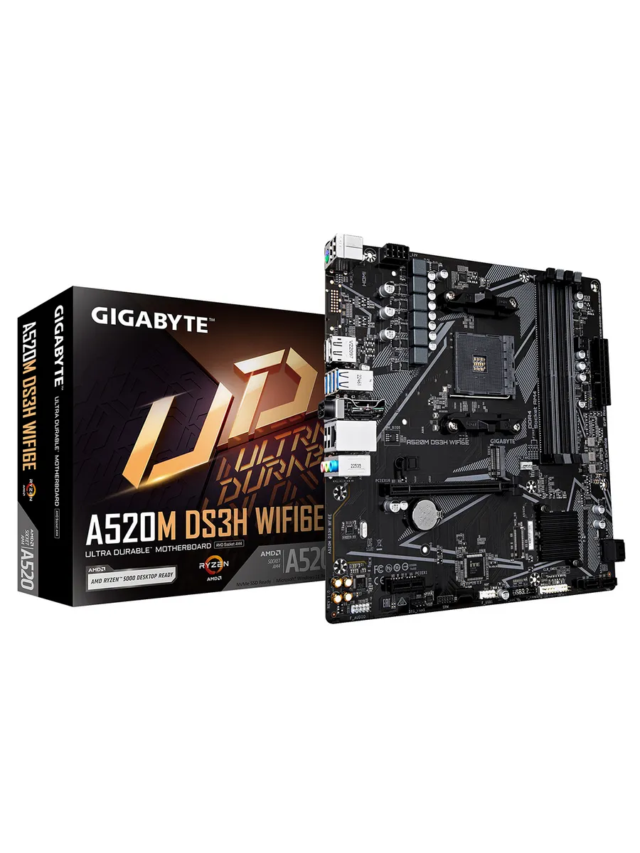 Материнская плата A520M DS3H WF6E AM4 AMD A520 mATX RTL Gigabyte 935832739 купить за 7 120 ₽ в интернет‑магазине Wildberries