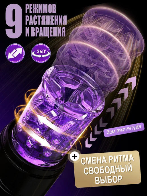 Bestvibe Мастурбатор мужской автоматический с вращением и всасыванием, черный, фото 5
