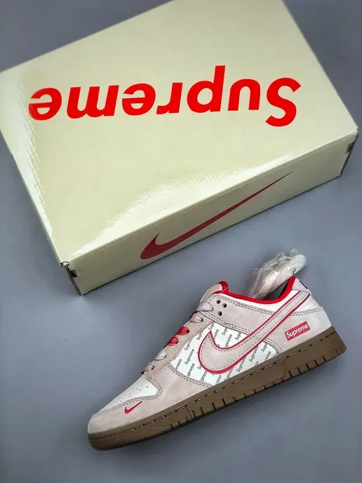 Nike Кроссовки SB Dunk Low collaboration, красный, фото 3