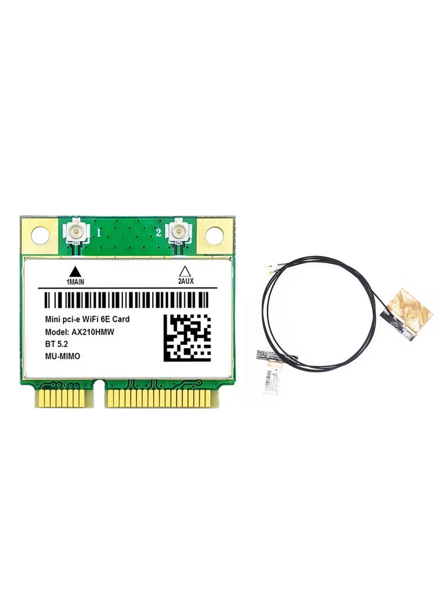 (R J) AX210HMW WiFi Карта + Замена Антенны 6E Mini PCI-E AX2
