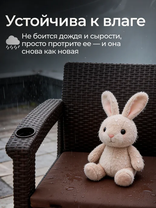 Диван садовый 2-х местный, с коричн. подушками в комплекте, коричневый, фото 3