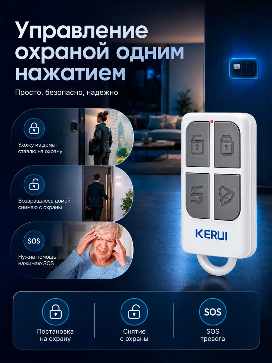 Дистанционный пульт для охранной сигнализации 4 кнопки SOS