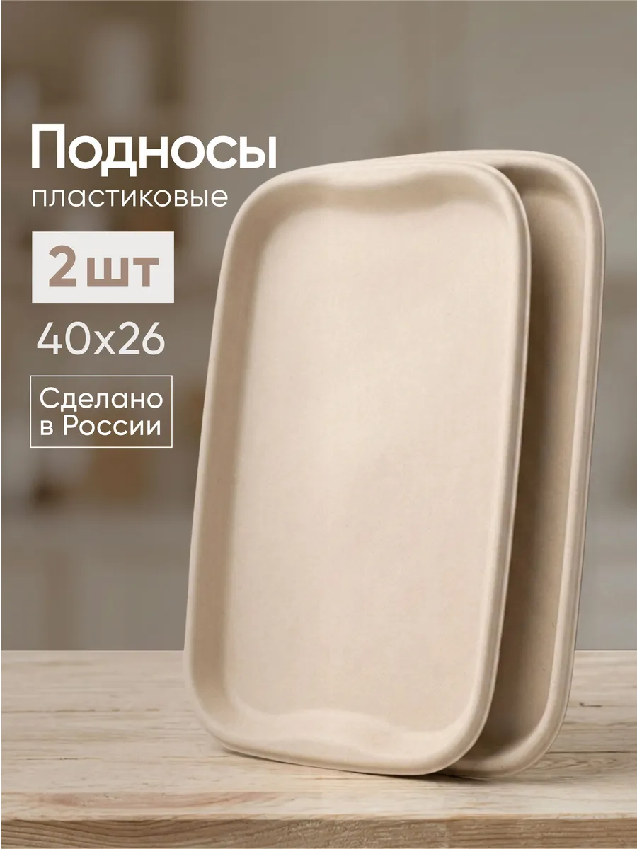 Поднос пластиковый, набор 2 шт