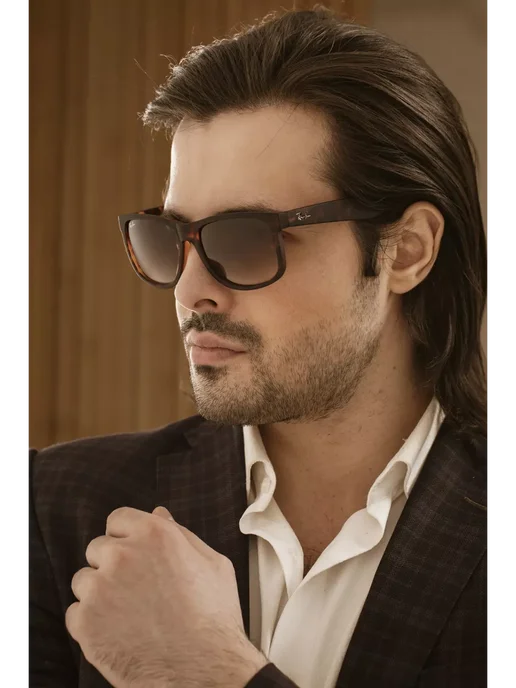 Ray Ban Очки солнцезащитные 2026 имидж Justin 4165 710 13 55, коричневый, фото 2