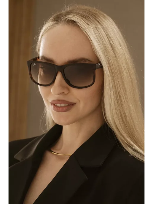 Ray Ban Очки солнцезащитные 2026 имидж Justin 4165 710 13 55, коричневый, фото 8