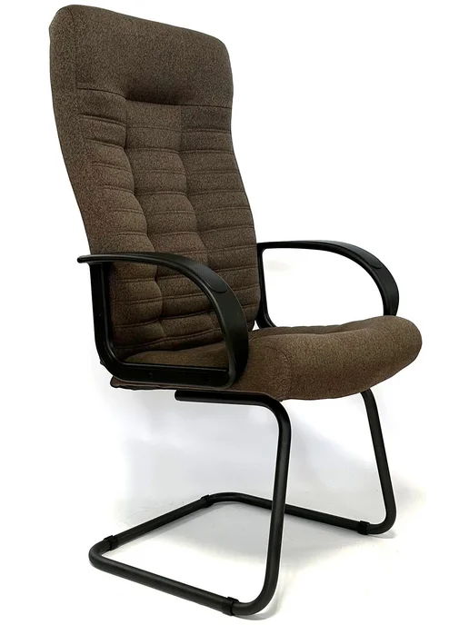 Stylchairs Конференц-кресло Атлант, ткань рогожка бежевая, коричневый