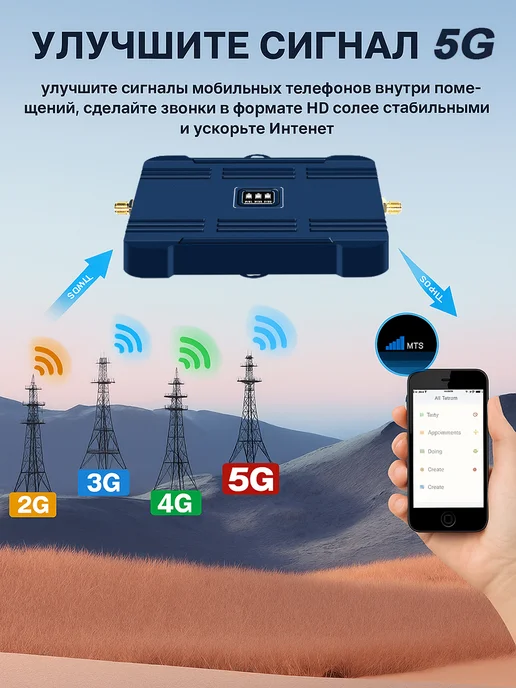 Усилитель сотовой связи и интернета LTE 900-1800-2100 МГц, серый, фото 2