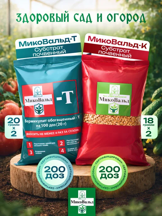 МикоВальд набор №1 К,Т по 1 пакету субстраты почвенные, №2