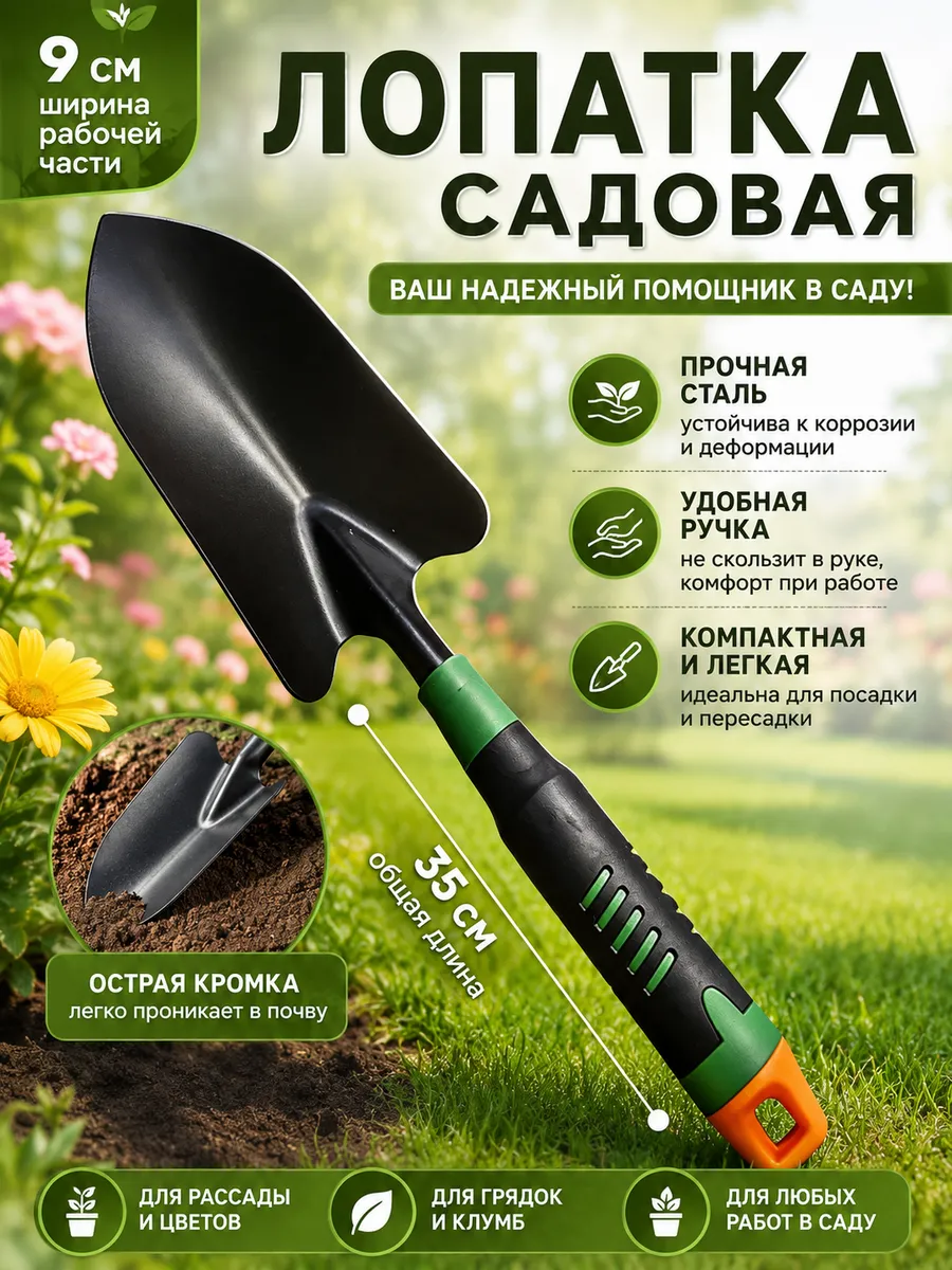 Лопатка садовая для дачи и огорода универсальная