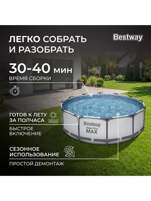 Bestway Каркасный бассейн 56260 56260, белый, фото 3
