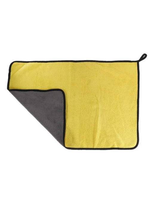 Cartage Тряпка для мытья авто, микрофибра, 40х60 см, желто-серая, 40x60 см, фото 2