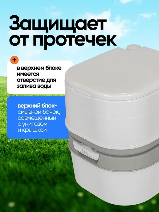 ISMA Биотуалет портативный для дачи 24 л с индикатором заполнения, 24 л, фото 5