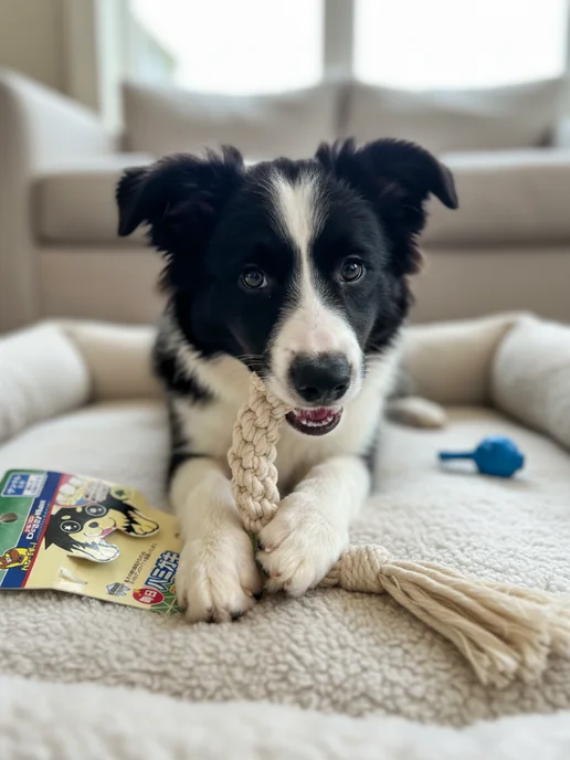 Japan Premium Pet Игрушка канат для чистки молочных зубов собак размер мини, белый