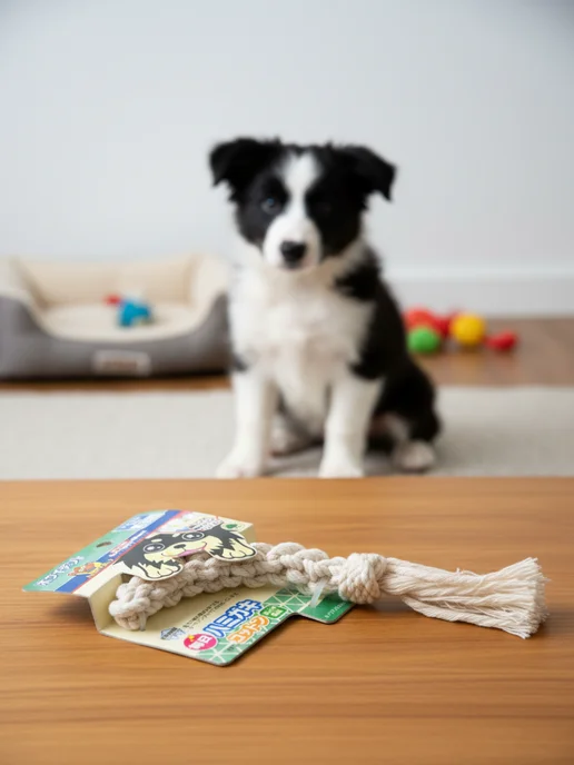 Japan Premium Pet Игрушка канат для чистки молочных зубов собак размер мини, белый, фото 3
