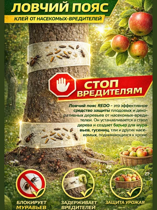 Защиты деревьев всего сезона-Клей от насекомых-вредителей, белый, фото 3