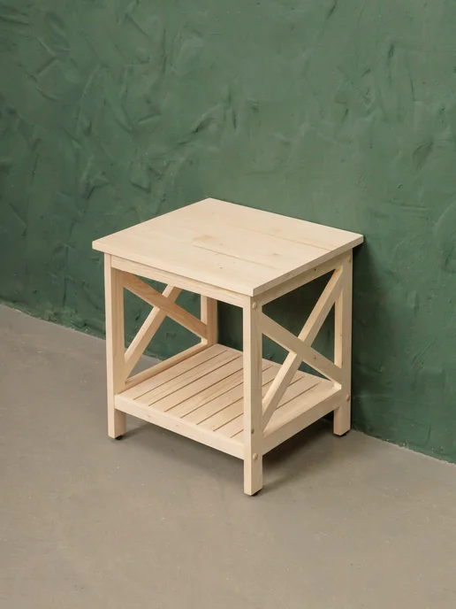 Wooden-world Тумба прикроватная напольная деревянная 45х42х38см, 45x42x38 см, фото 4
