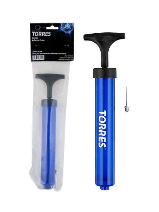 Torres Насос для мячей 20см, с иглой, синий
