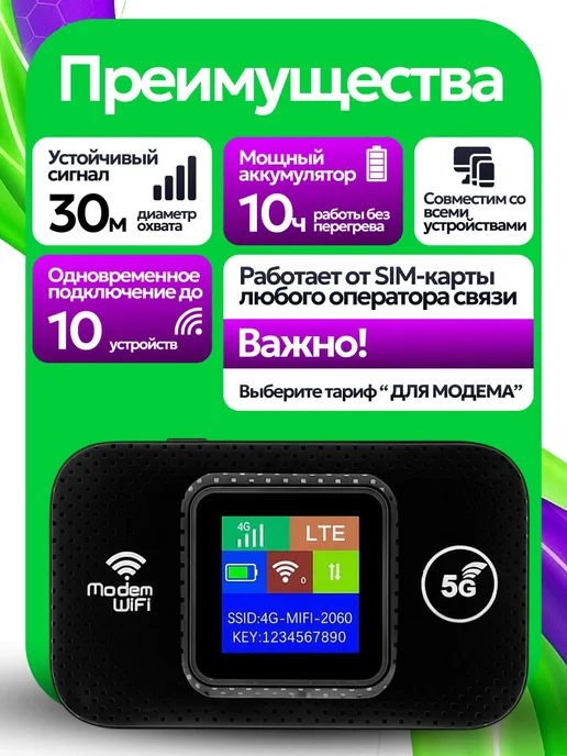 МСХ Мини роутер Wi-fi карманный c поддержкой сим карты, черный, фото 2