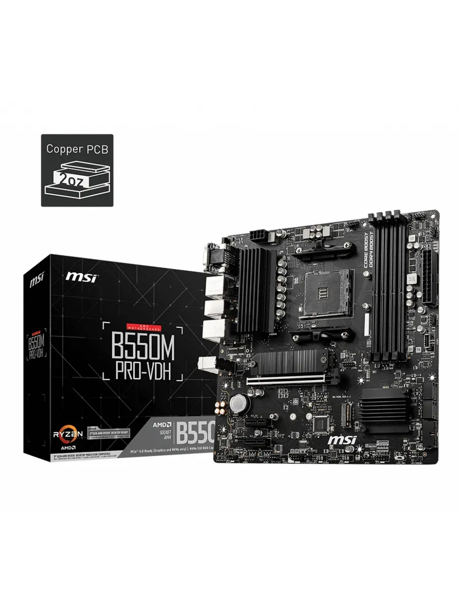 MSI Материнская плата B550M PRO-VDH AM4 4xDDR4 4xSATA3