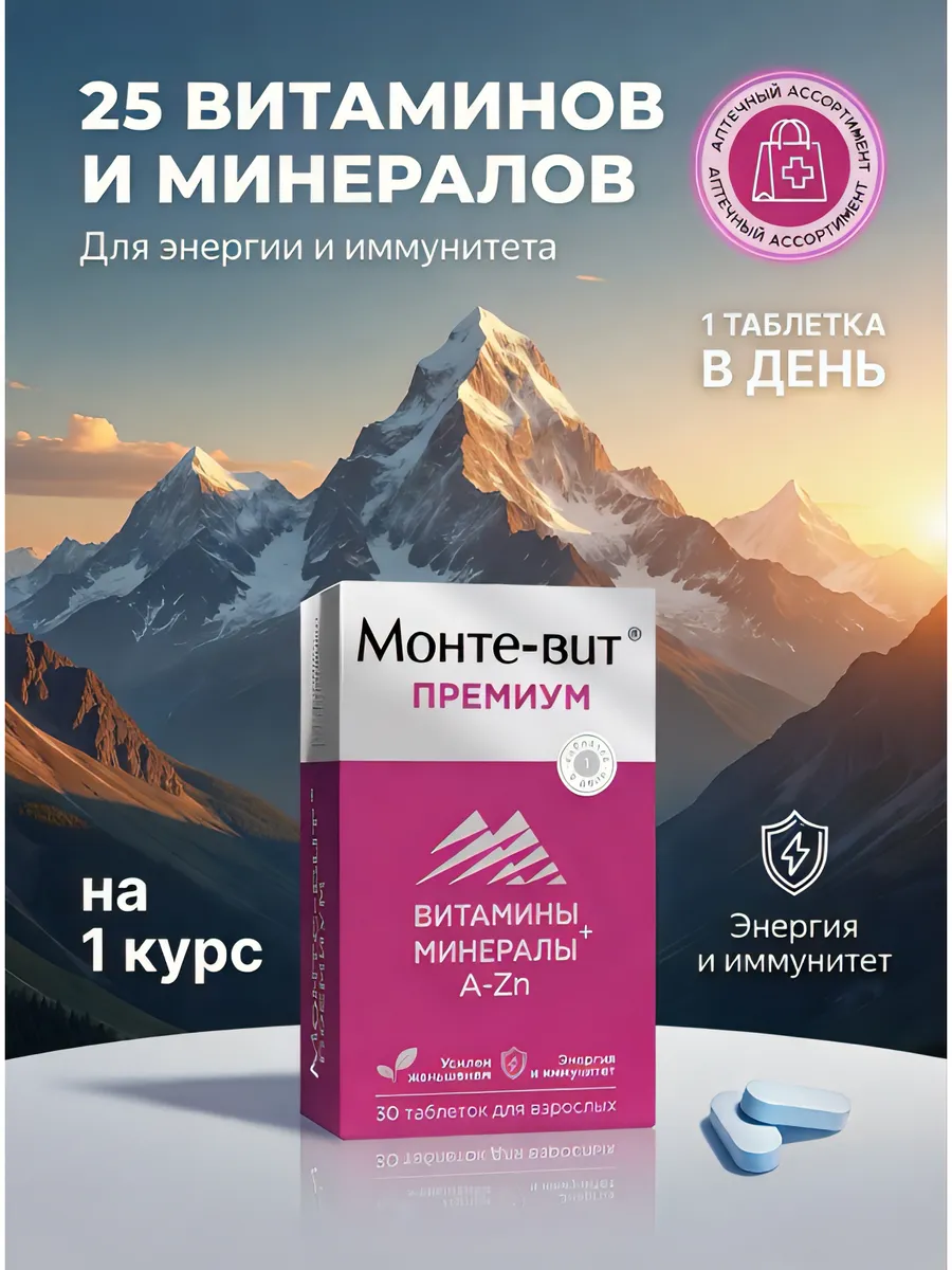 Премиум комплекс от А до Zn таблетки 1455мг №30