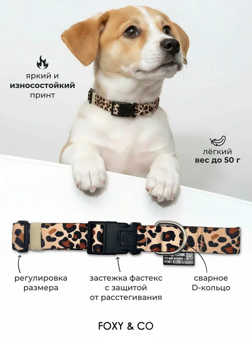 FOXY & CO Ошейник для собак, 25 мм, "Овечки", зеленый, фото 3