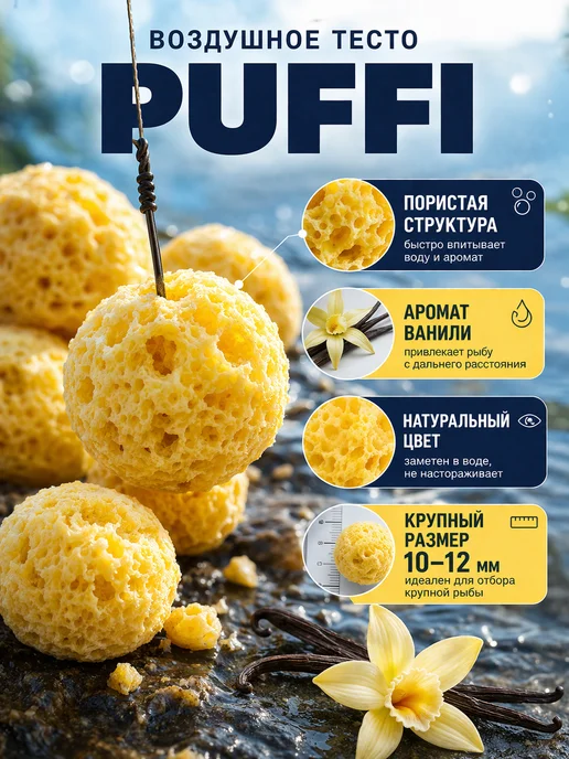 Family Joys Home Плавающее тесто PUFFI MAXI Ваниль, 10-12 мм, 15 г, 15 г, фото 4