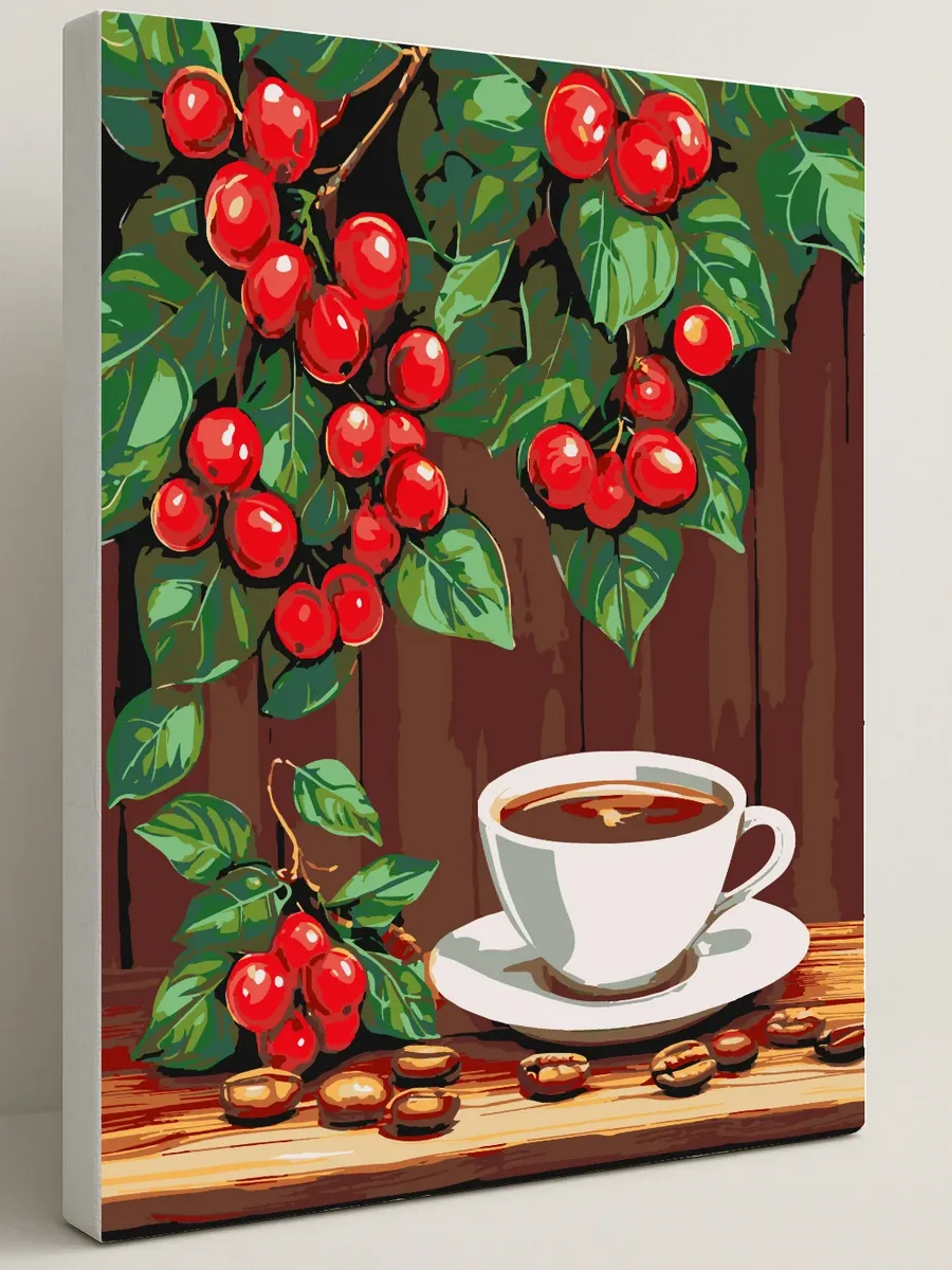 Картина по номерам - Арабика с чашкой эспрессо — 40×50 см
