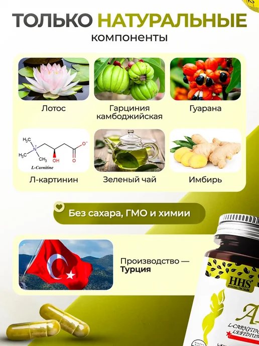 HHS Капсулы для похудения жиросжигатель A1 с L-carnitine, вариант, фото 3