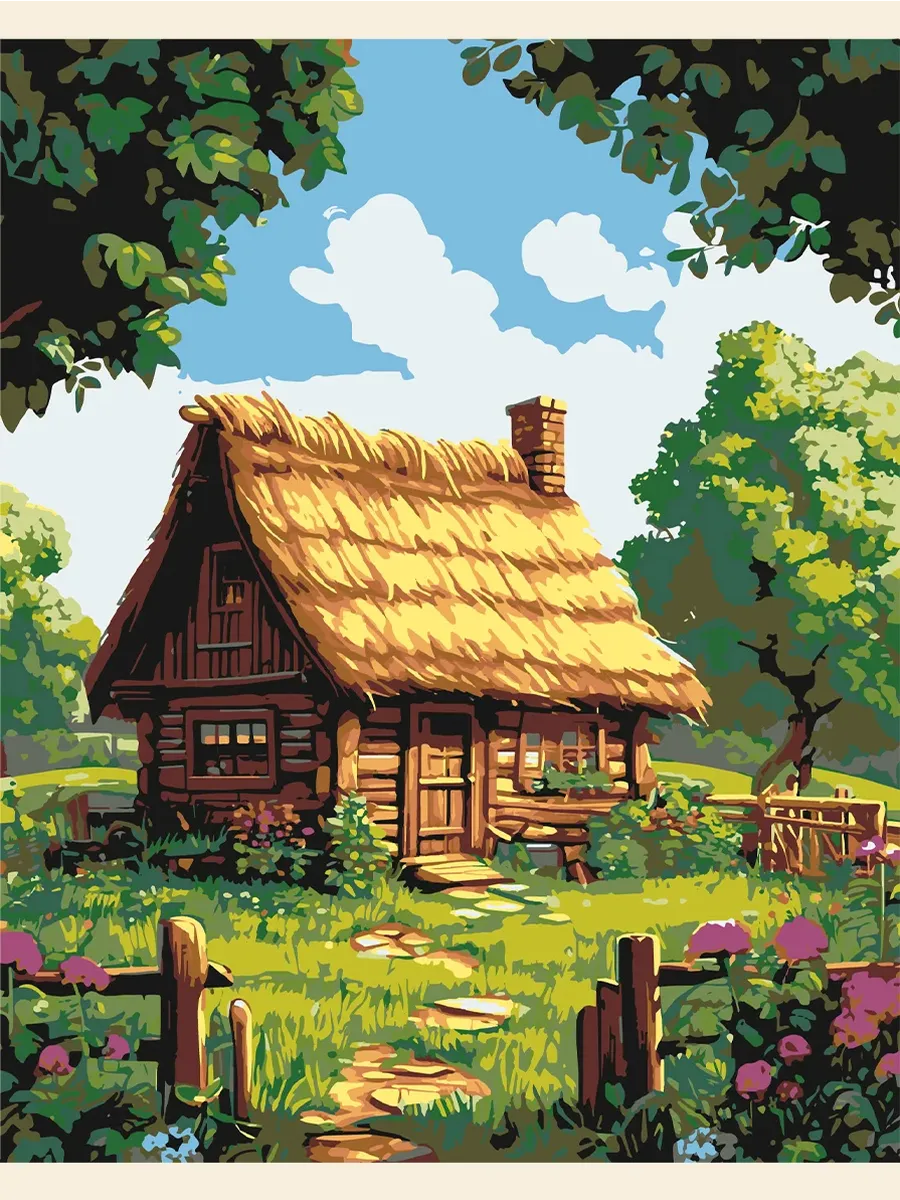 Картина по номерам - Домик с редькой