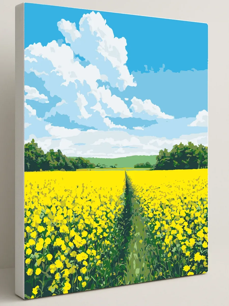 Картина по номерам - Солнечное поле рапса — 40×50 см