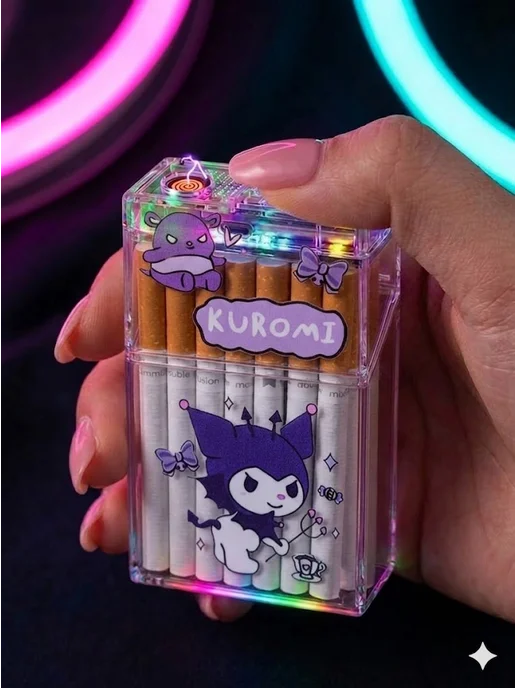 Портсигар Kuromi с зажигалкой, белый, фото 4