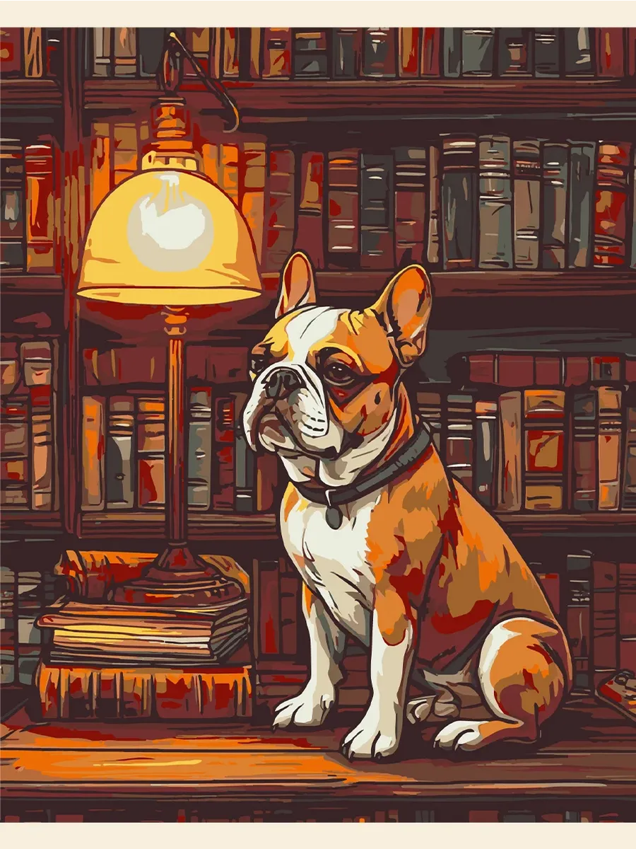 Картина по номерам - Француз у книжной полки