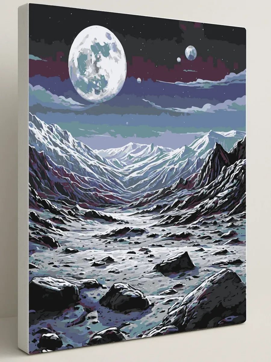 Картина по номерам - Лунный пейзаж в кратере Тихо — 40×50 см