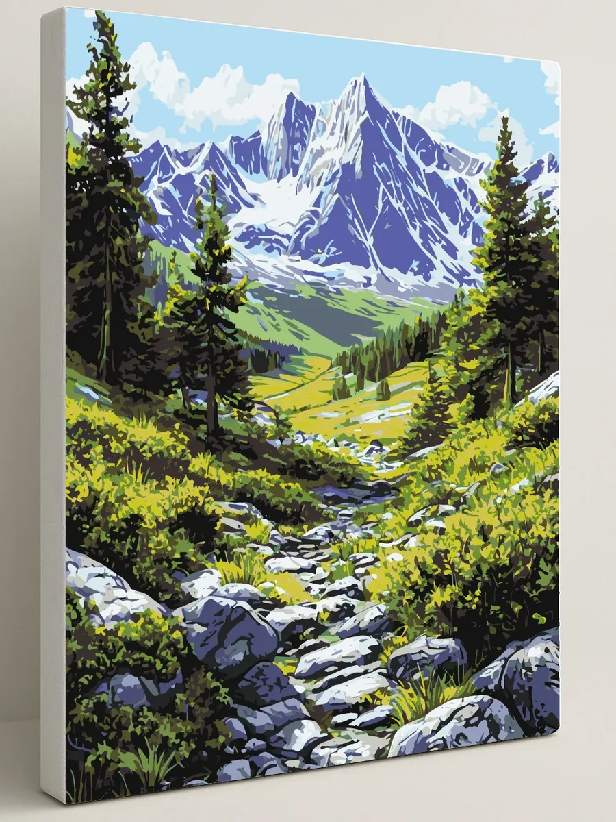 Картина по номерам - Тундровый пейзаж Алтая — 40×50 см