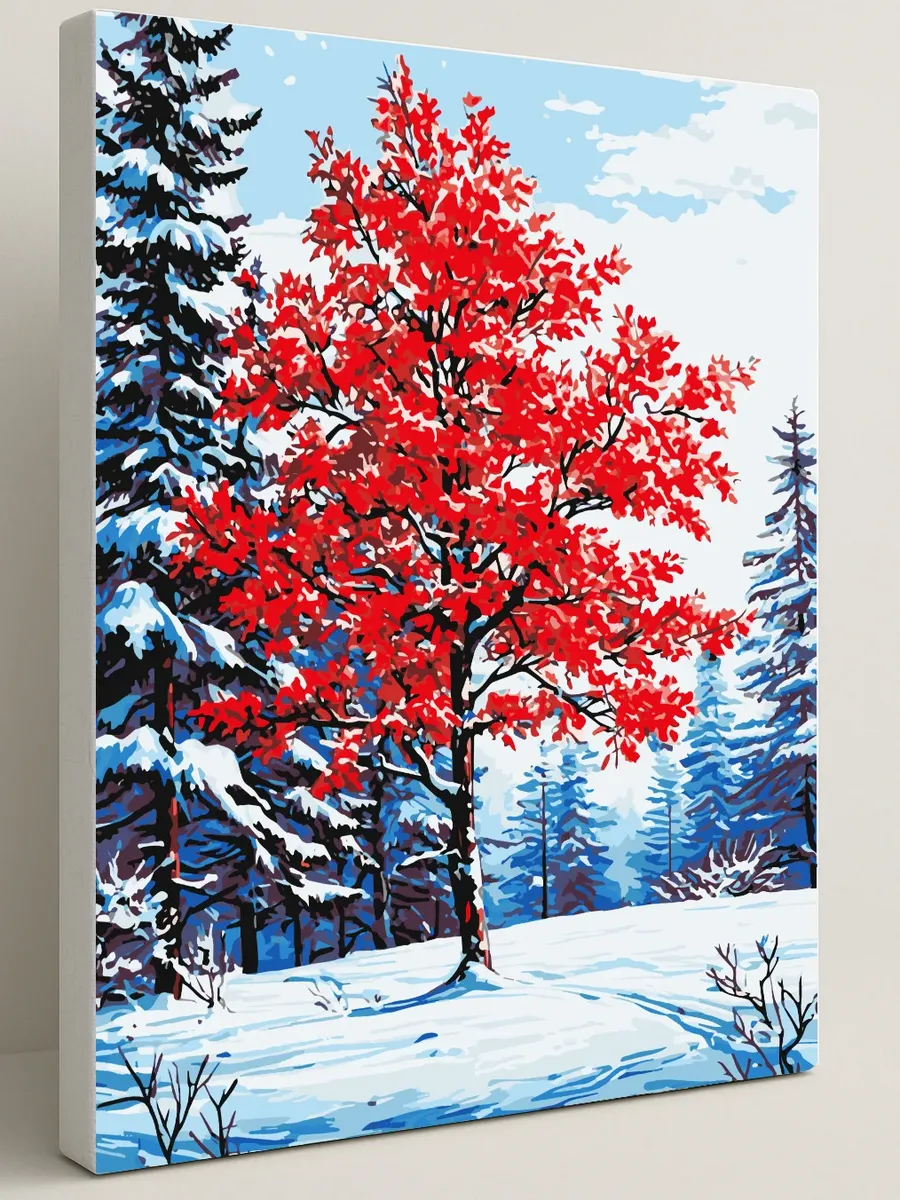 Картина по номерам - Зимний канадский клен — 40×50 см
