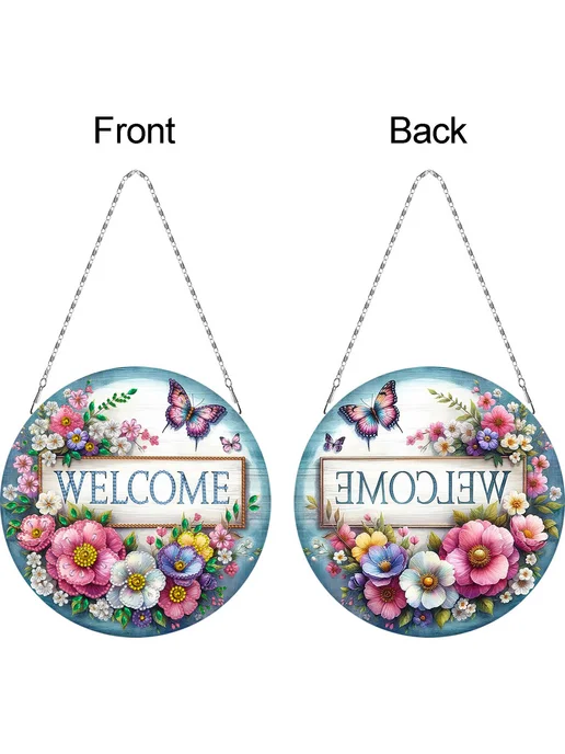 Цветочный дизайн DIY 2D плоская алмазная мозаика 24x24 см, 24x24 см, фото 2