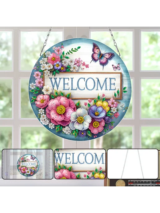 Цветочный дизайн DIY 2D плоская алмазная мозаика 24x24 см, 24x24 см, фото 3