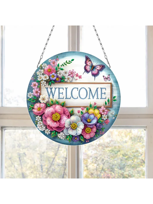 Цветочный дизайн DIY 2D плоская алмазная мозаика 24x24 см, 24x24 см, фото 7
