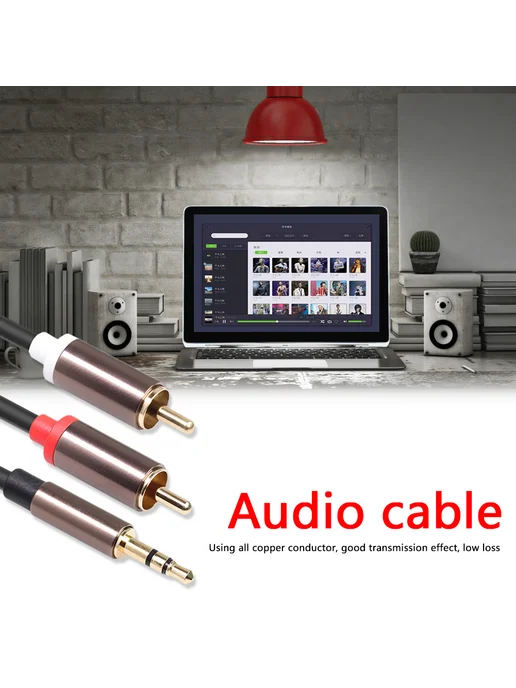 Аудиокабель 3.5мм Jack - 2RCA, 3м, для, вариант, фото 2