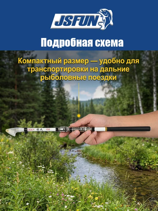 Телескопическая удочка для ловли на поплавок карбоновая, черный, фото 4