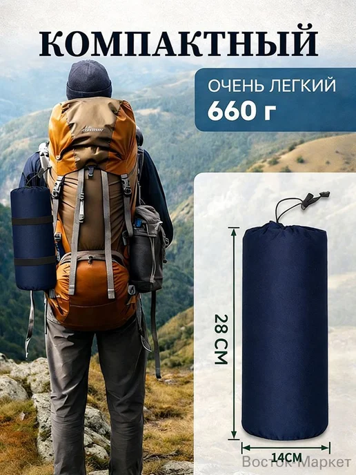 Коврик туристический надувной с подушкой и встроенным насосо, вариант, фото 2