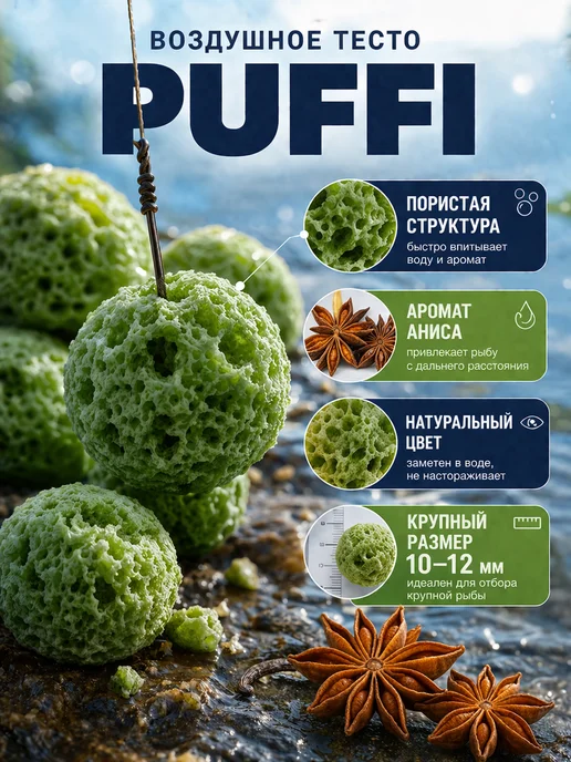 Family Joys Home Плавающее тесто PUFFI MAXI Анис, 10-12 мм, 15 г, 15 г, фото 4