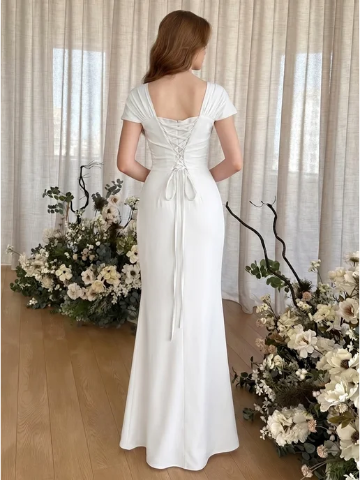 Miss Brand Платье праздничное вечернее длинное, белый, фото 5