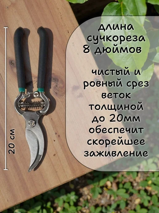садовые ножницы Секатор садовый ручной Сучкорез для деревьев железный, черный, фото 4