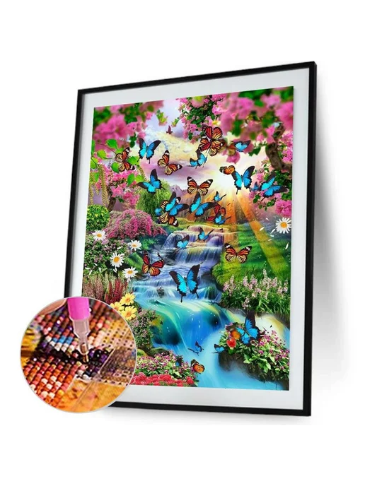 5D DIY Алмазная мозаика Waterfall Полная, 30x40 см, 30x40 см, фото 2