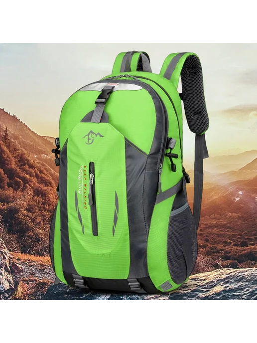 Большой кемпинг-рюкзак для школы и путешествий, зелёный, зеленый, фото 3