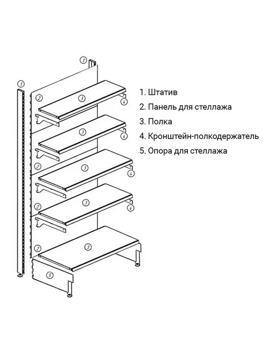 Перфорированная панель для стеллажа 35×90 см, 35x90 см, фото 5