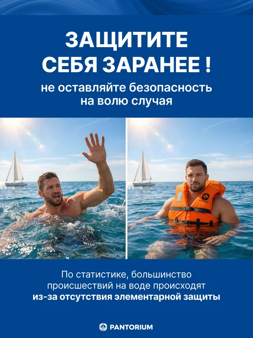 PANTORIUM Спасательный жилет взрослый 80кг - 110кг, 80 кг, 110 кг, фото 2
