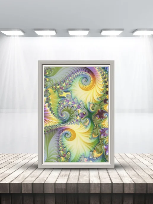 HEAVEN POSTER Плакат Абстрактное Искусство (Фрактальный арт 2) A3 42x30 см, 42x30 см, фото 3