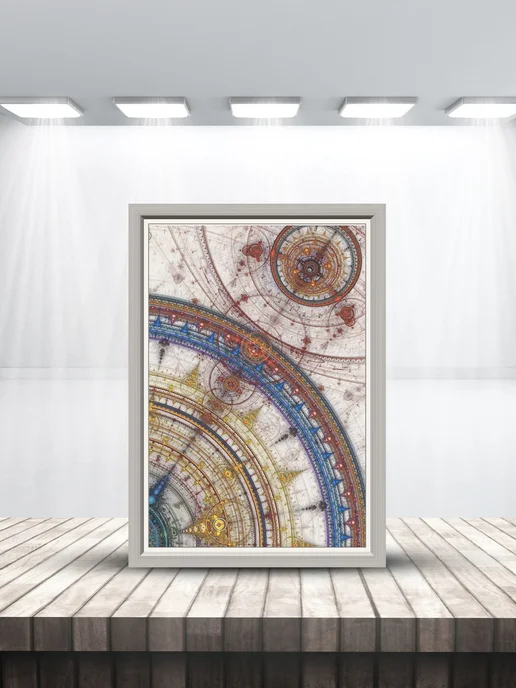 HEAVEN POSTER Плакат Абстрактное Искусство (Фрактальный арт 3) A3 42x30 см, 42x30 см, фото 3